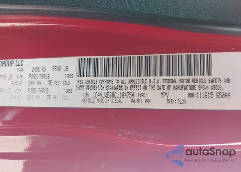 2012 Jeep Wrangler Unlimited Sahara z USA, uszkodzony, nr VIN 1C4HJWEG8CL164754